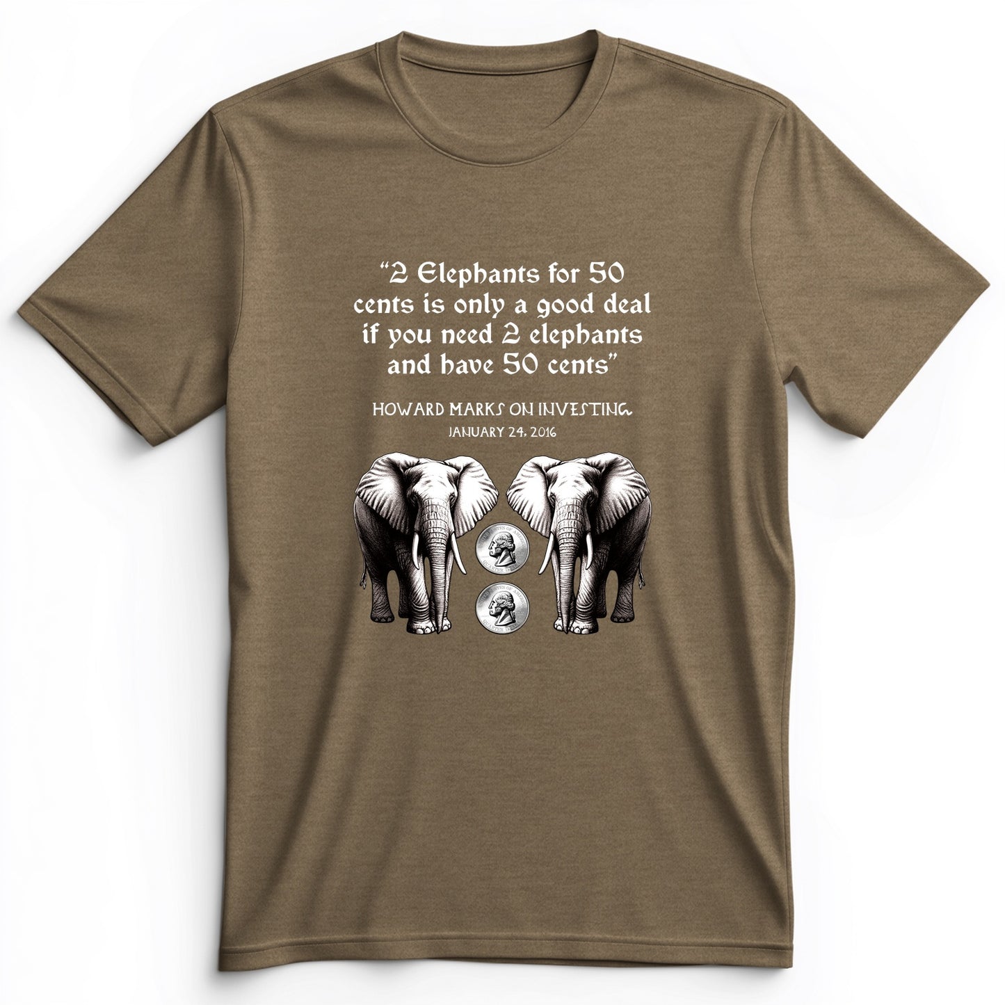 2 Elephants for 50 Cents Premium Tee