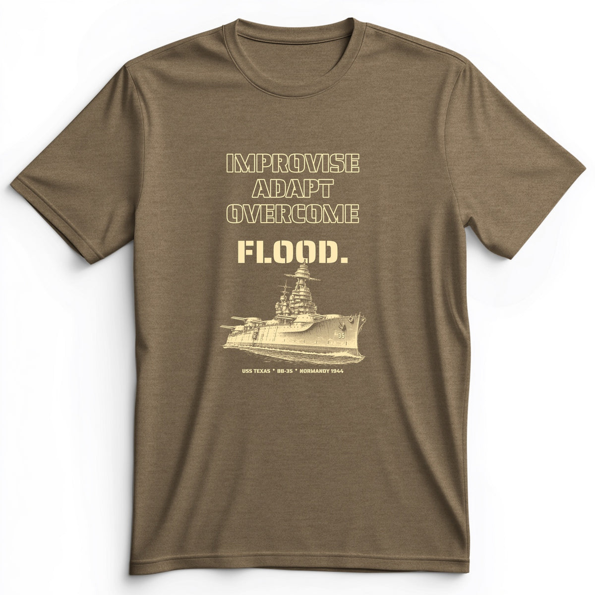 USS Texas - Improvise Adapt Overcome Flood Premium Tee
