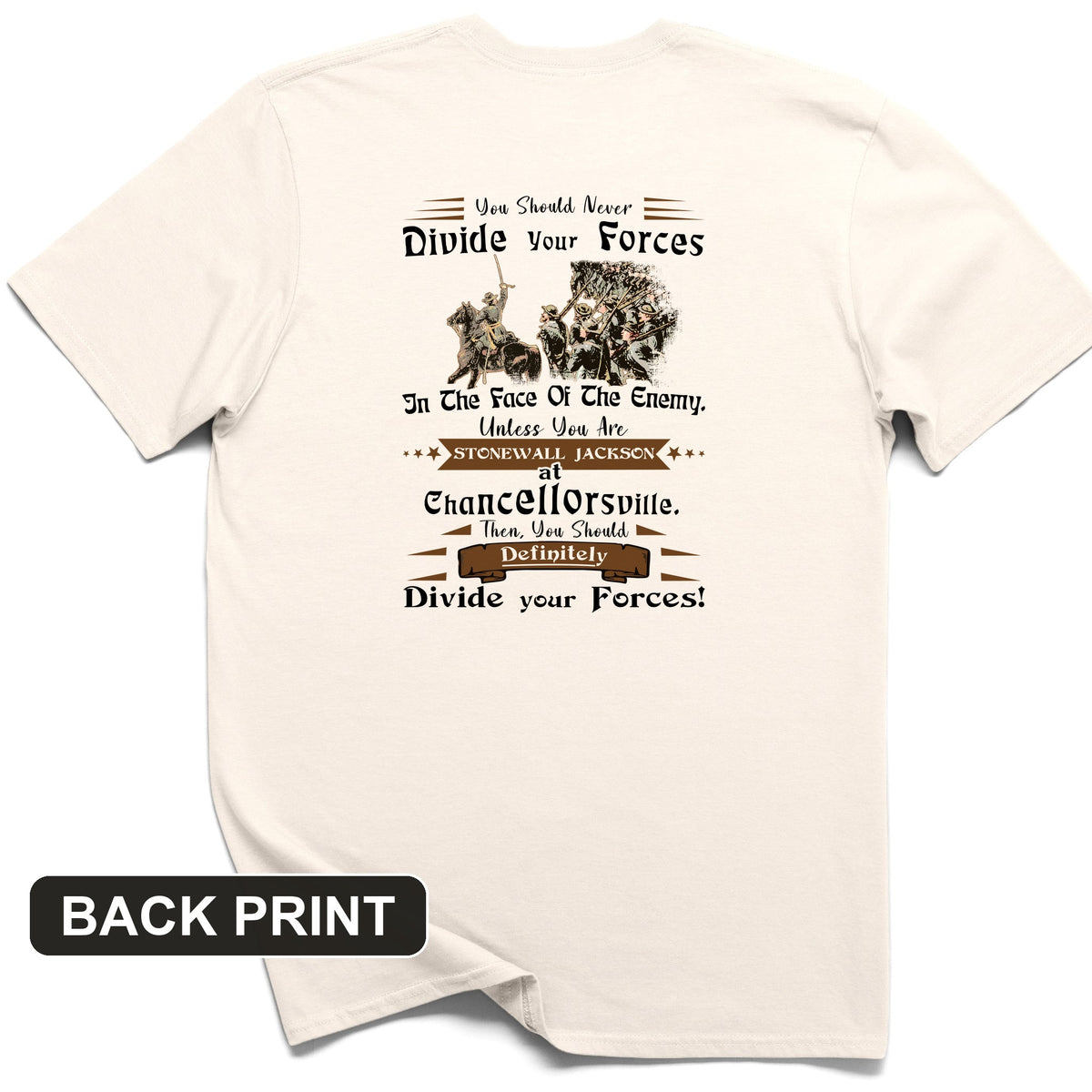 Dividing Forces Back Print T-Shirt