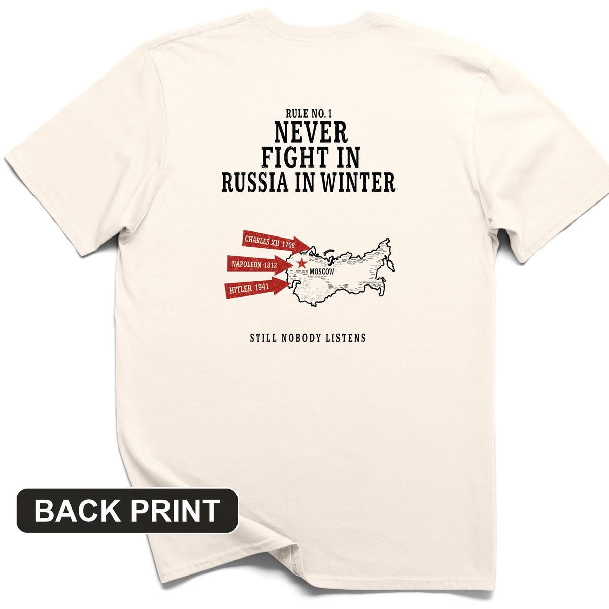 Russia In Winter Back Print T-Shirt