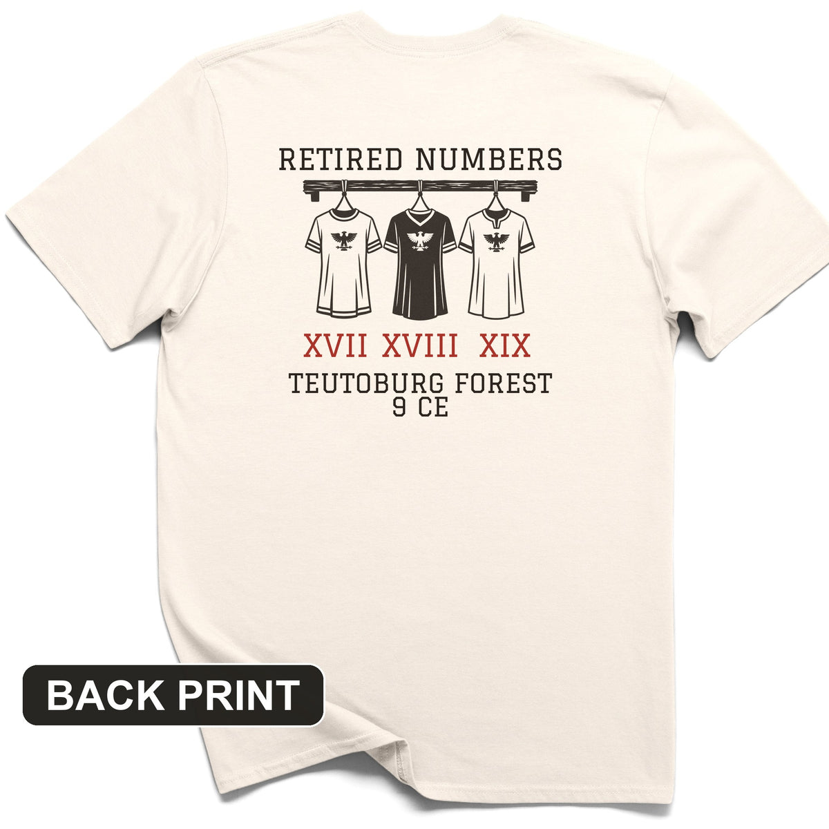 Teutoburg Retired Numbers Back Print T-Shirt