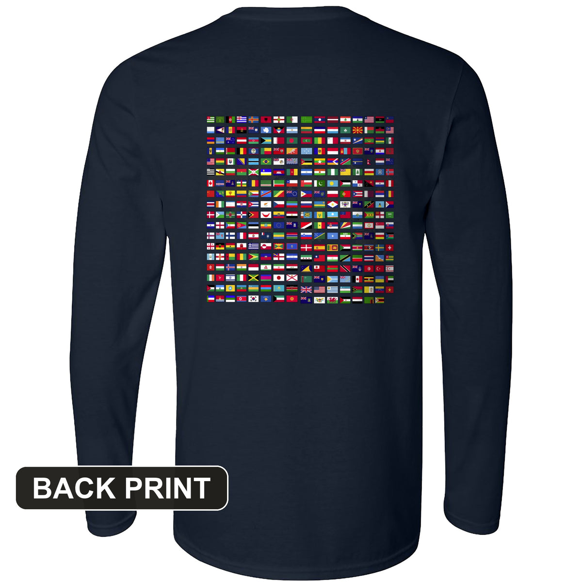 Flags of the World Back Print Long Sleeve T-Shirt