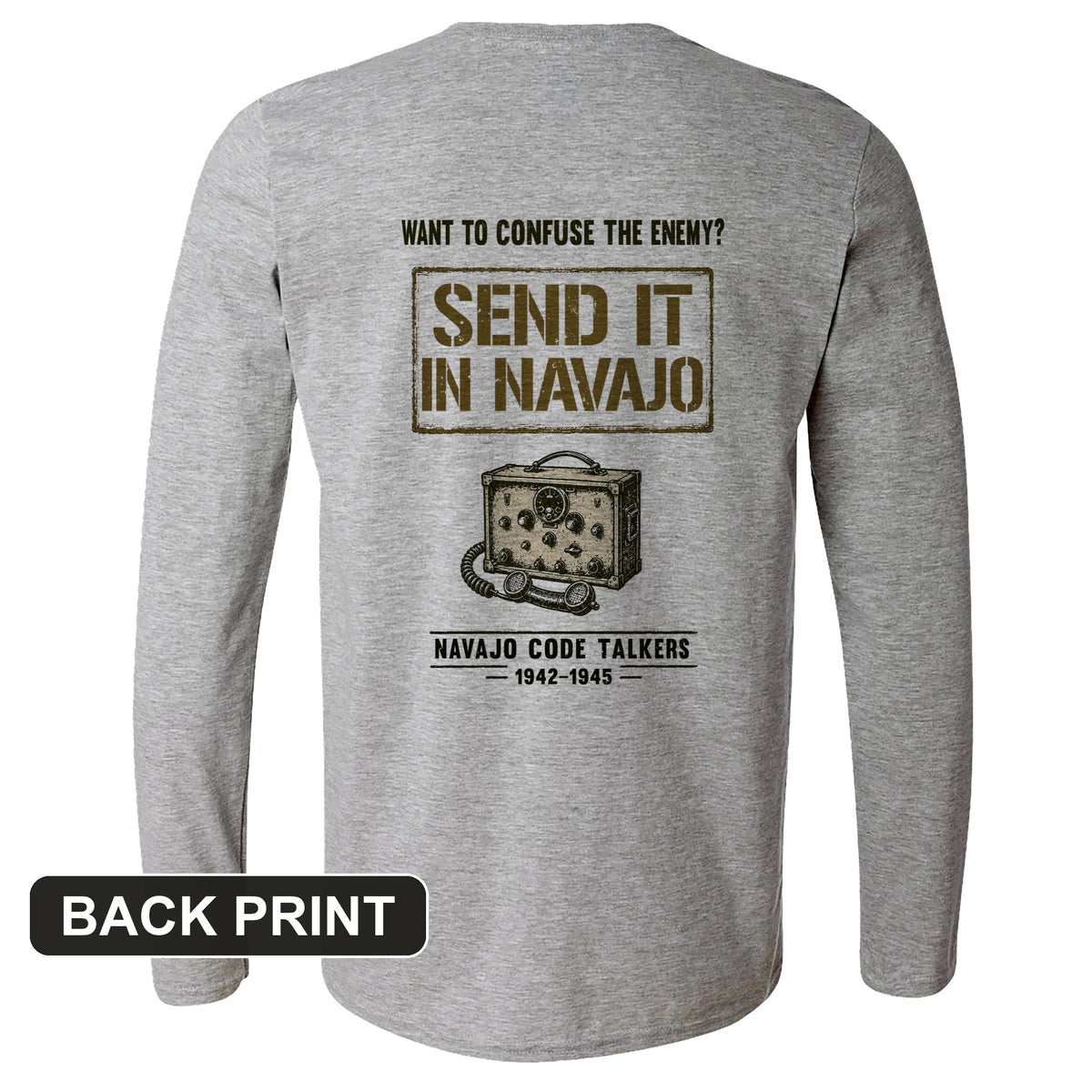 Navajo Code Talkers Back Print Long Sleeve T-Shirt
