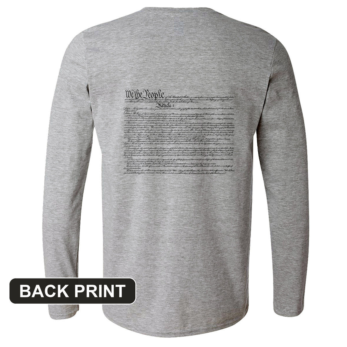 We the People Constitution Back Print Long Sleeve T-Shirt