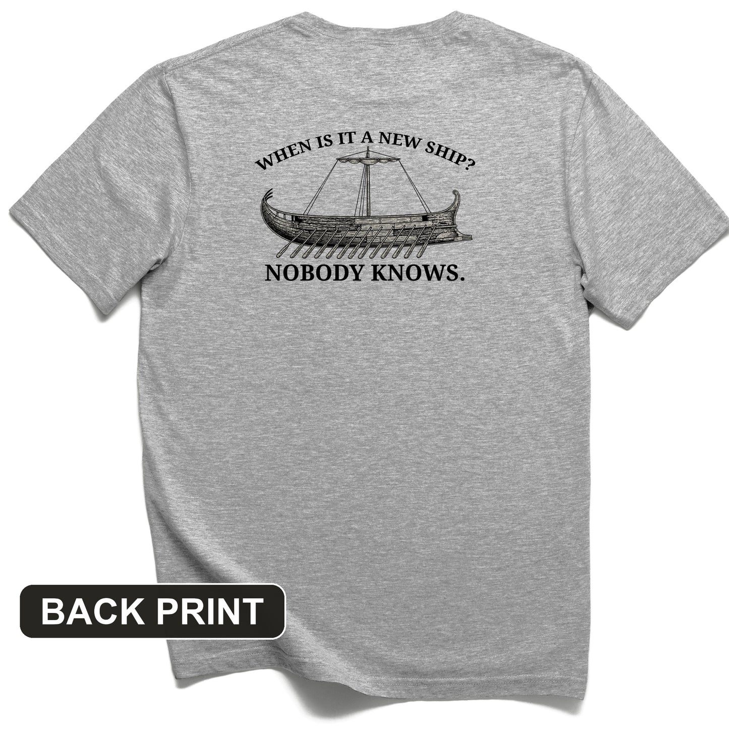 Ship of Theseus Back Print T-Shirt