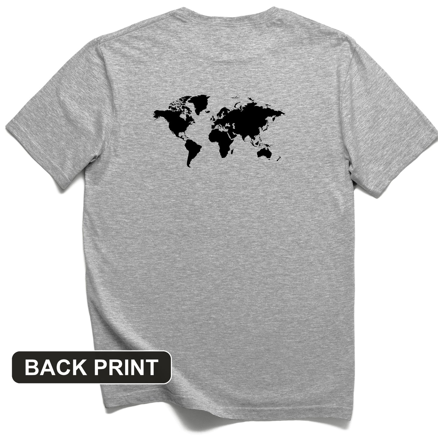 World Map Back Print T-Shirt