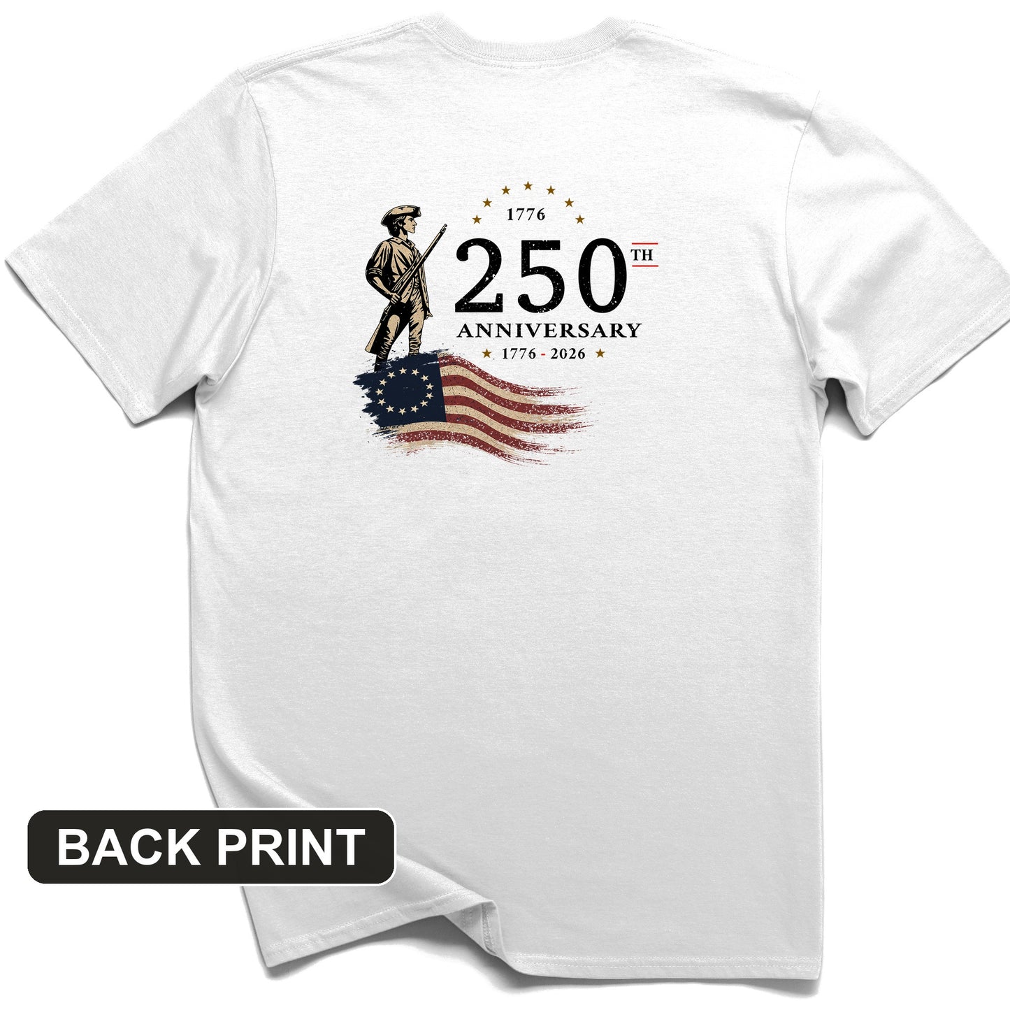 250th Anniversary Soldier Back Print T-Shirt