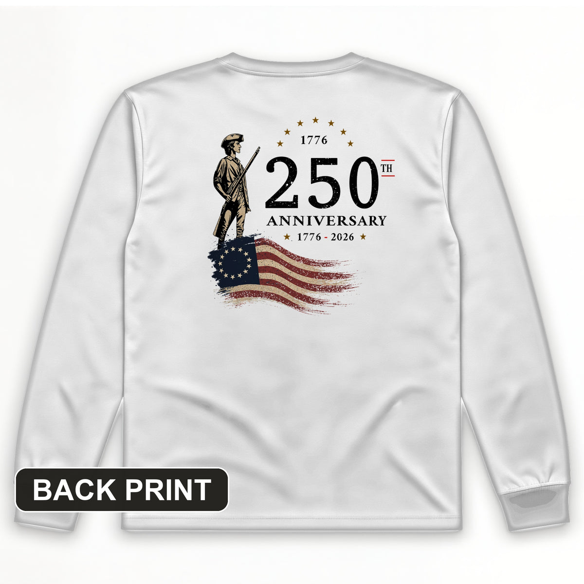 250th Anniversary Soldier Back Print Long Sleeve T-Shirt