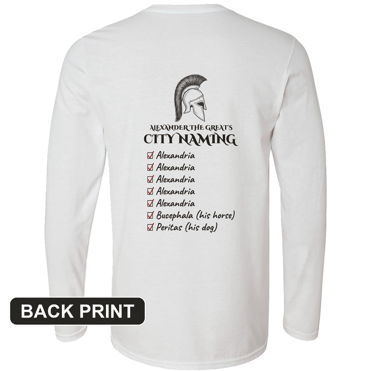 Alexander City Naming Back Print Long Sleeve T-Shirt