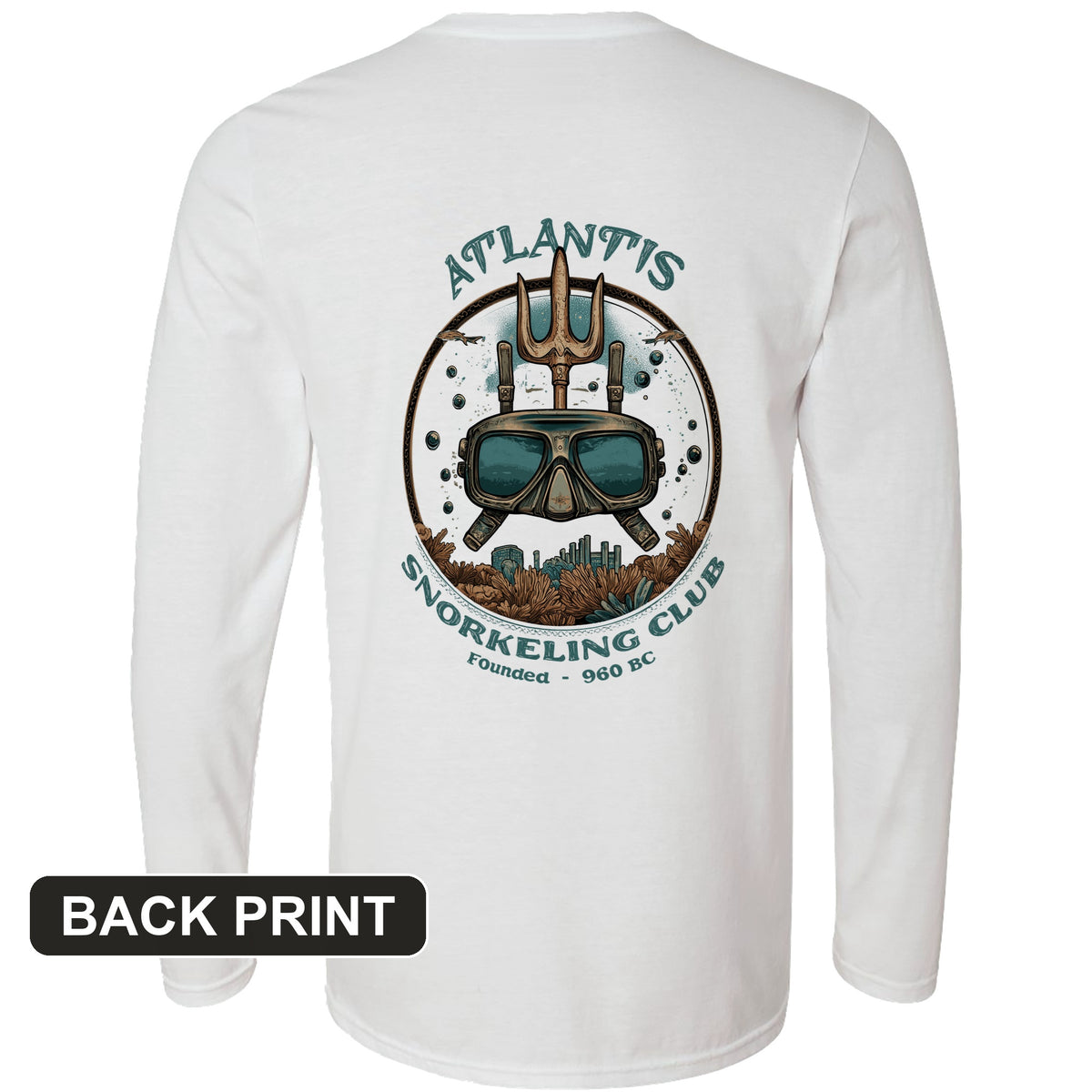 Atlantis Back Print Long Sleeve T-Shirt