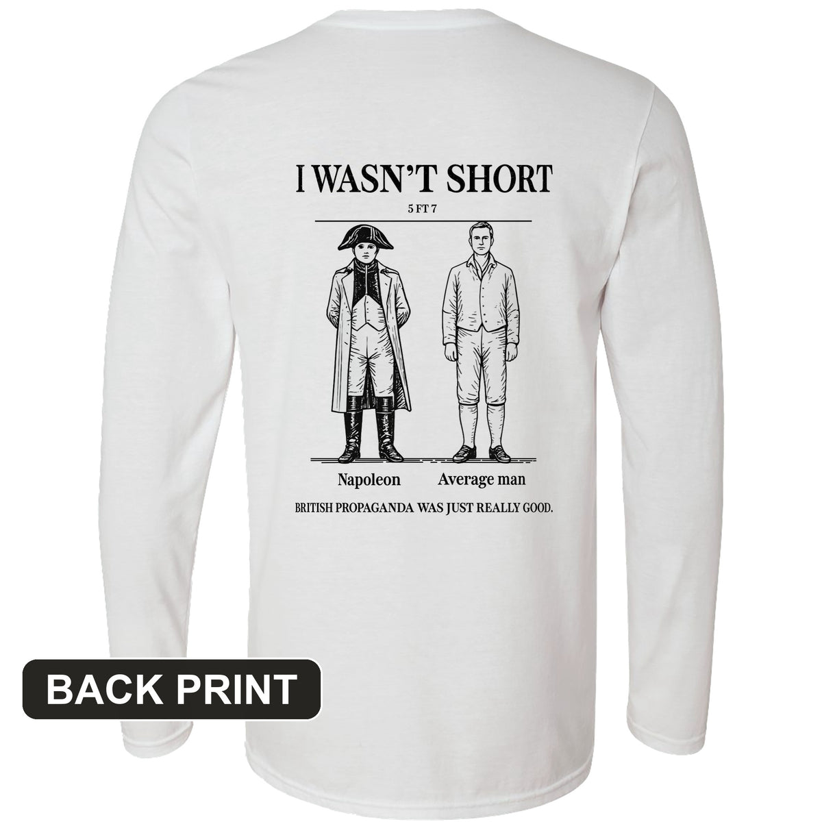 Average Height Back Print Long Sleeve T-Shirt