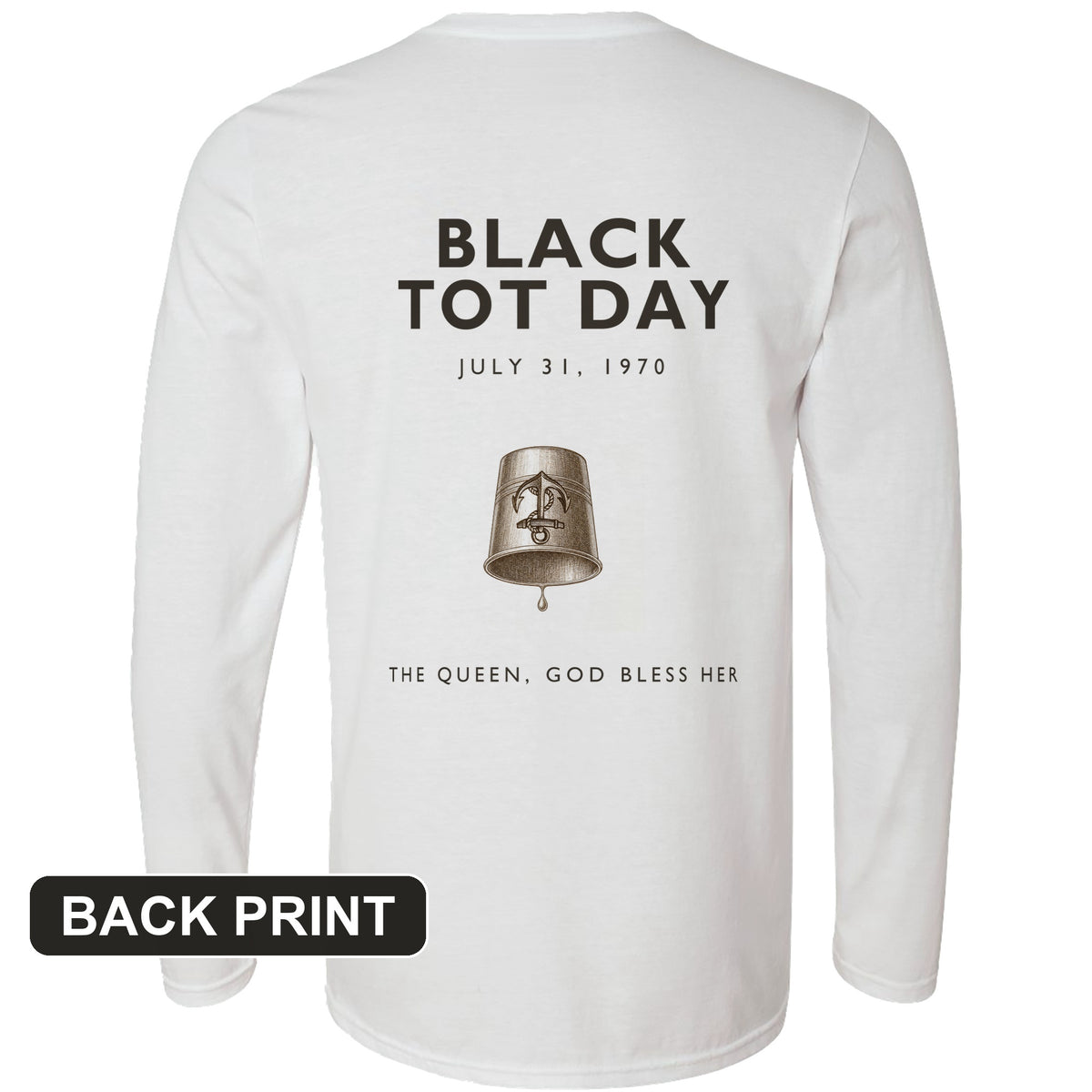 Black Tot Day Back Print Long Sleeve T-Shirt