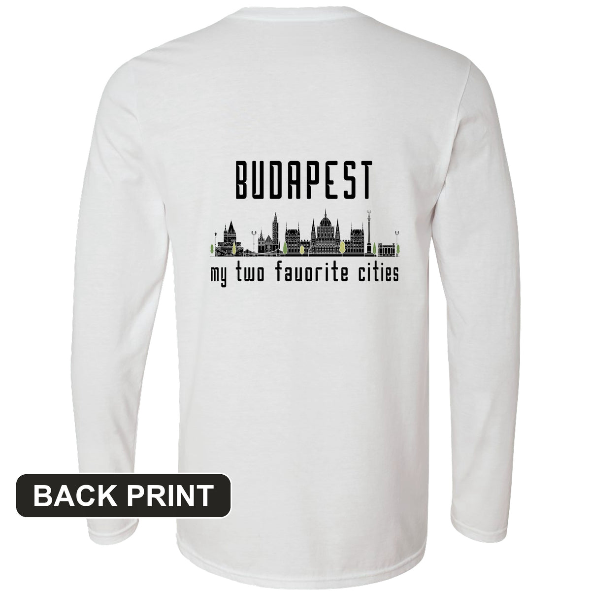 Budapest 2 Back Print Long Sleeve T-Shirt