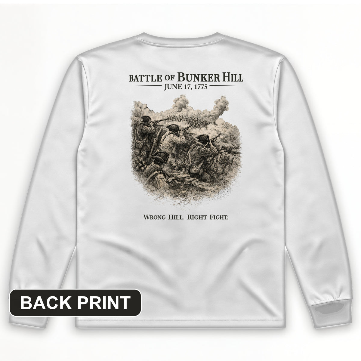 Bunker Hill Back Print Long Sleeve T-Shirt
