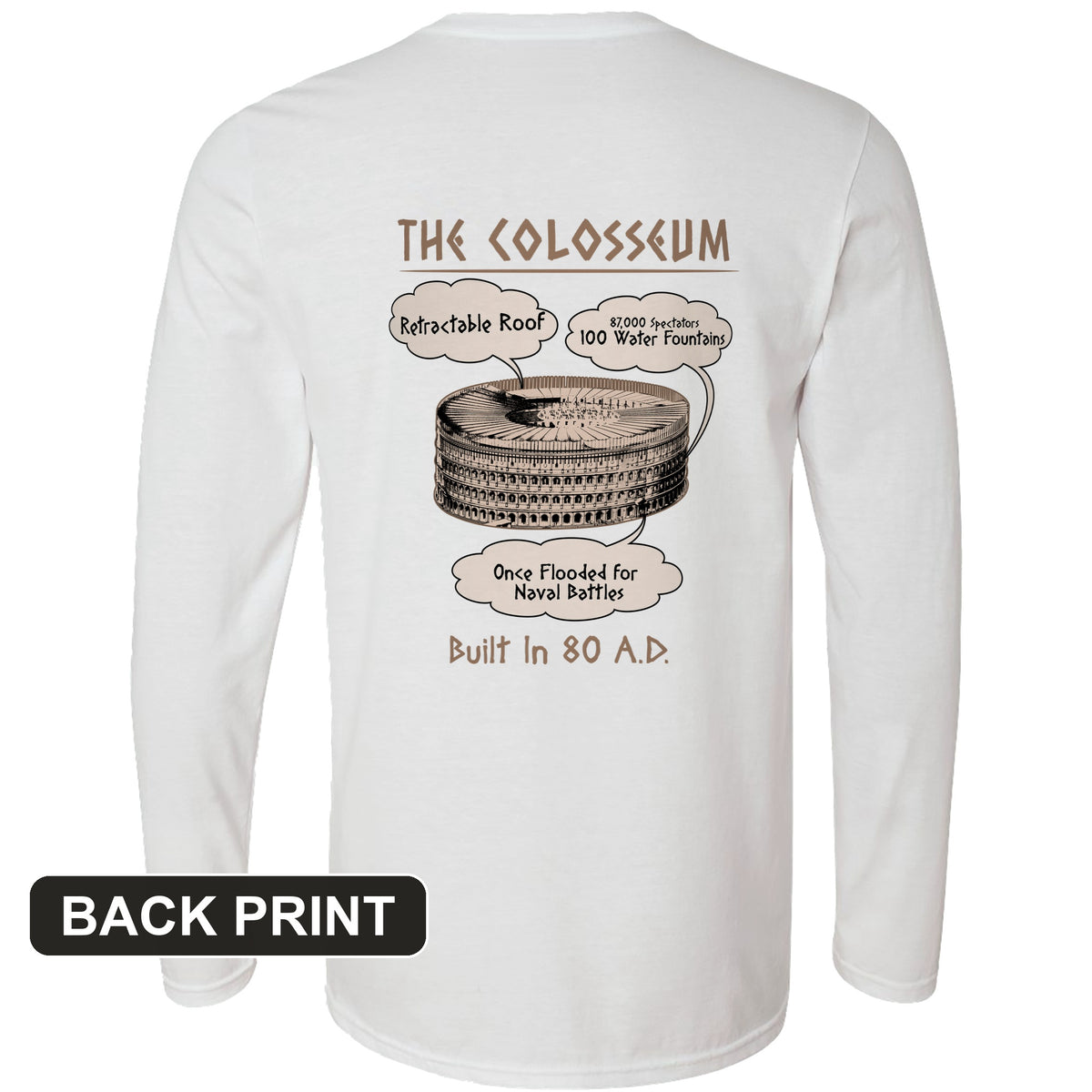 Colosseum Back Print Long Sleeve T-Shirt