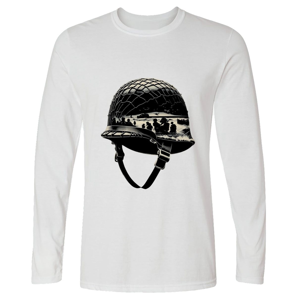 D-Day Helmet Long Sleeve T-Shirt