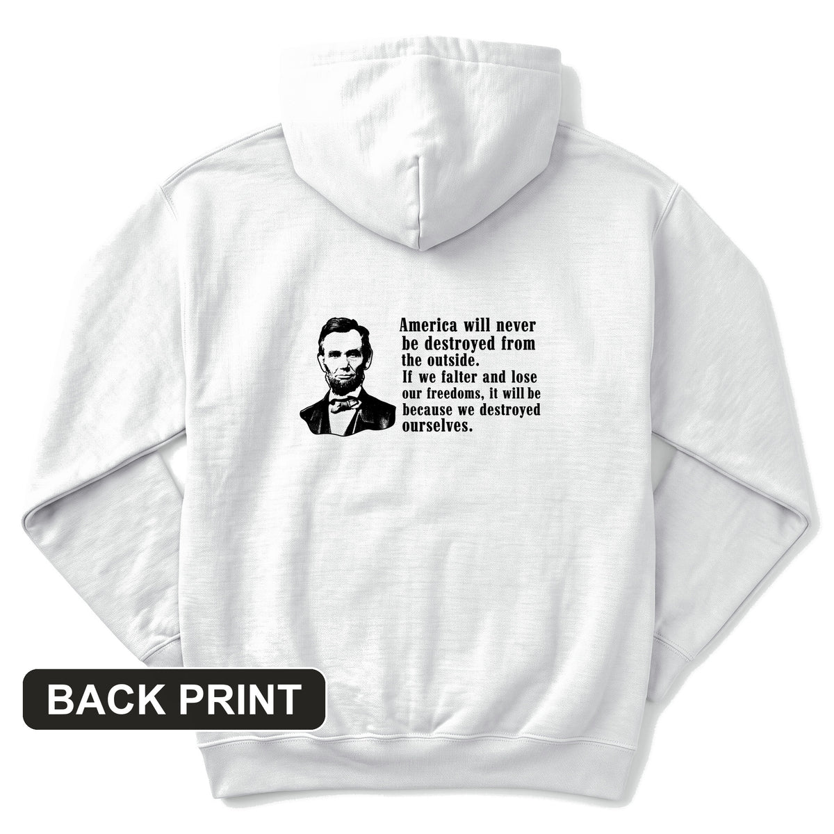 Destroyed Ourselves Lincoln Back Print Hoodie