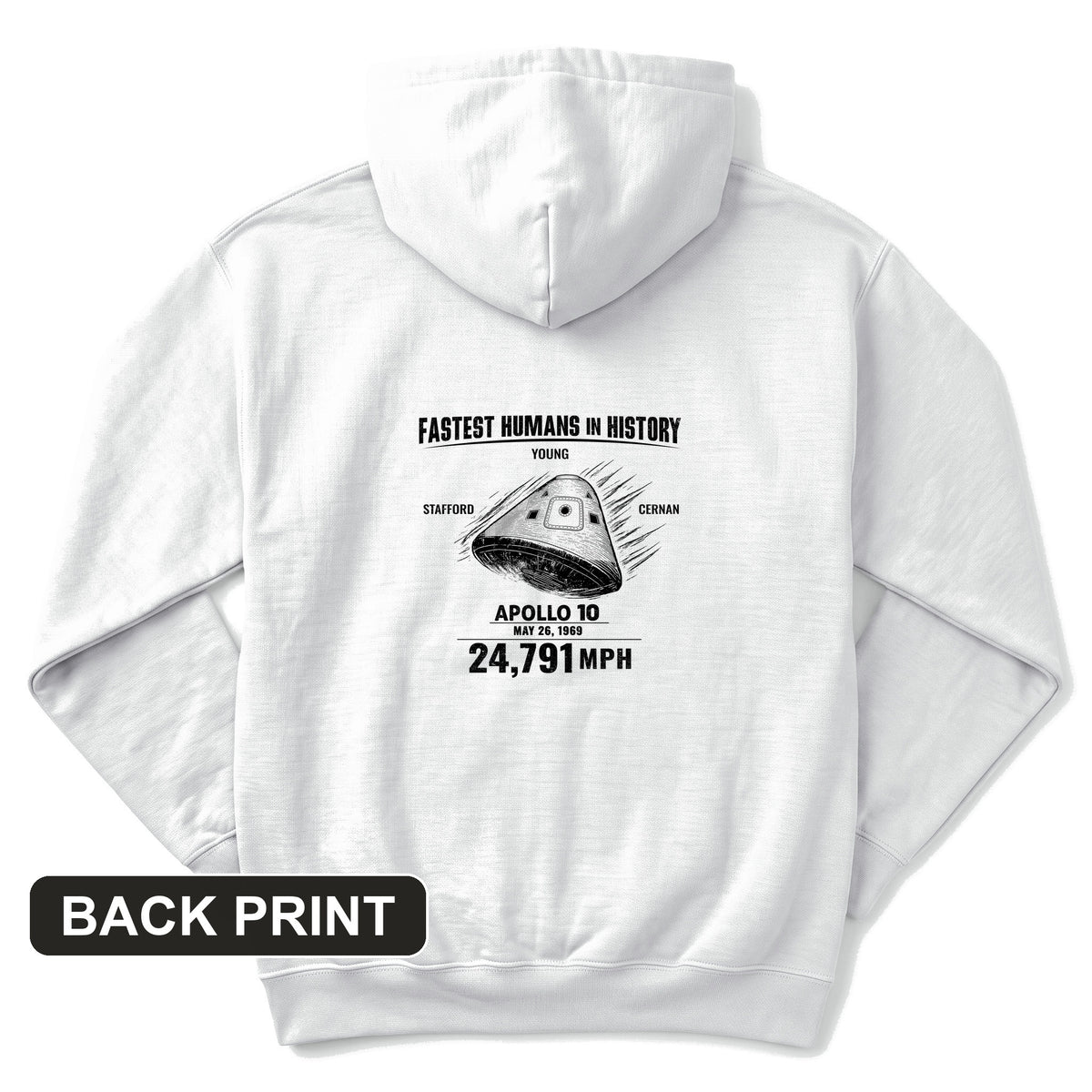 Fastest Humans Back Print Hoodie