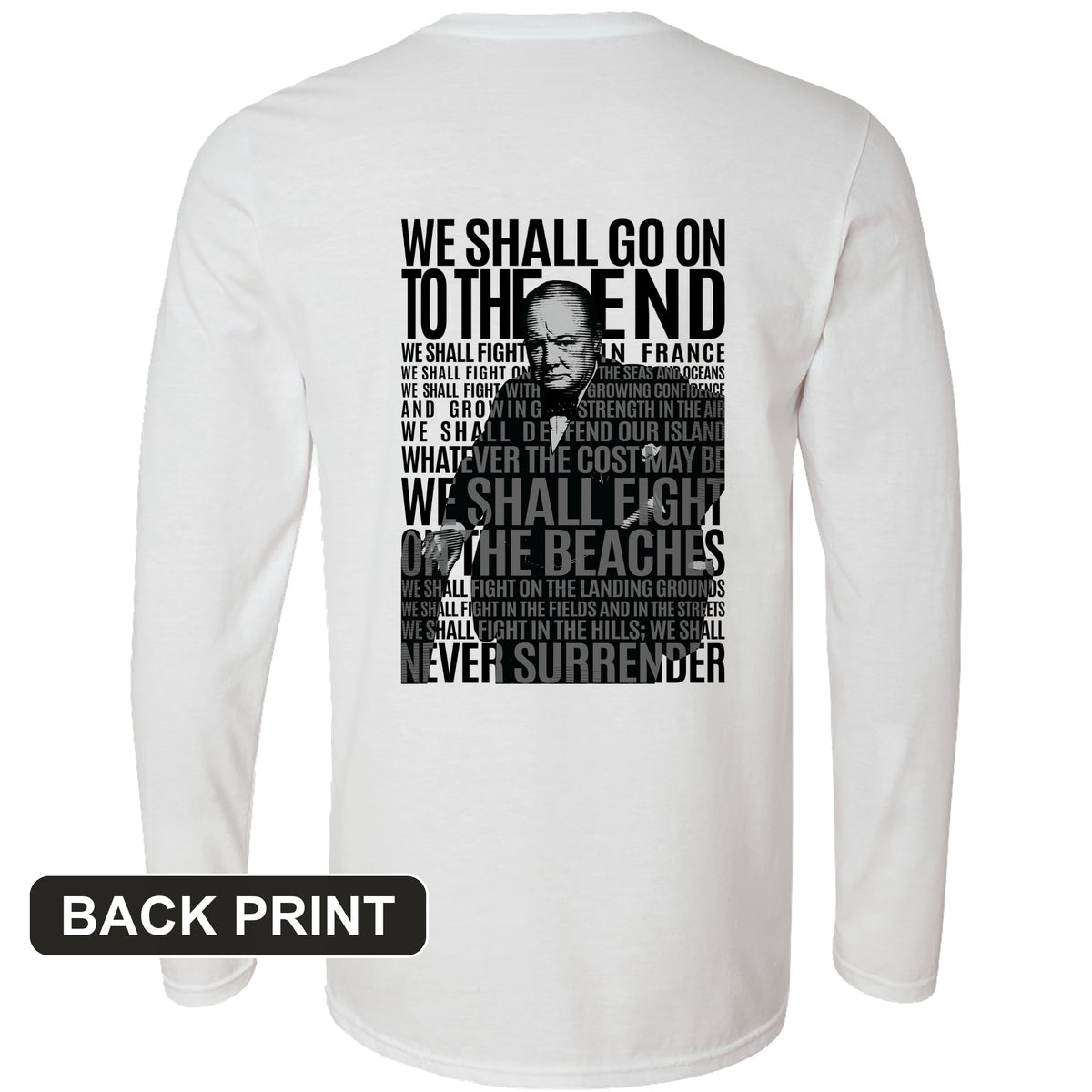 Fight On The Seas And Beaches Back Print Long Sleeve T-Shirt