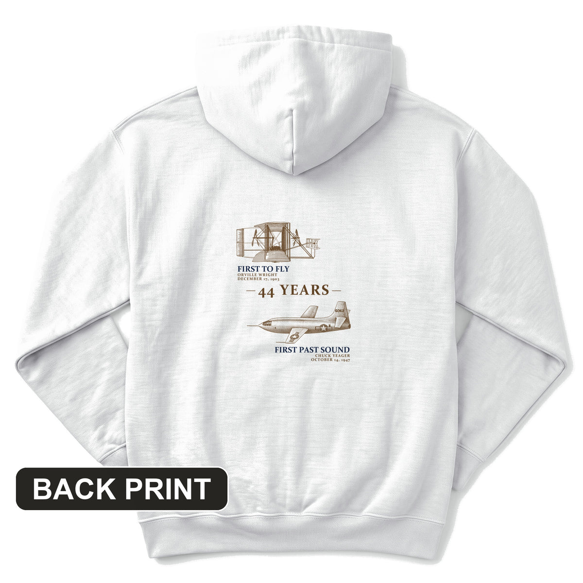 First To Fly - First Past Sound Back Print Hoodie