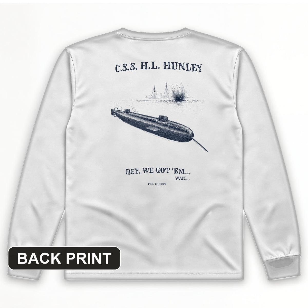 HL Hunley We Got Em Back Print Long Sleeve T-Shirt