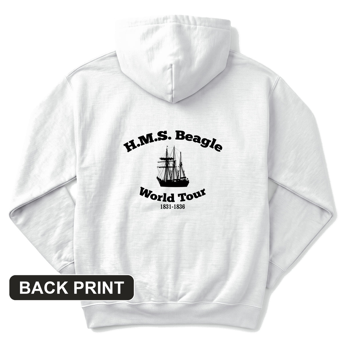 HMS Beagle World Tour Back Print Hoodie