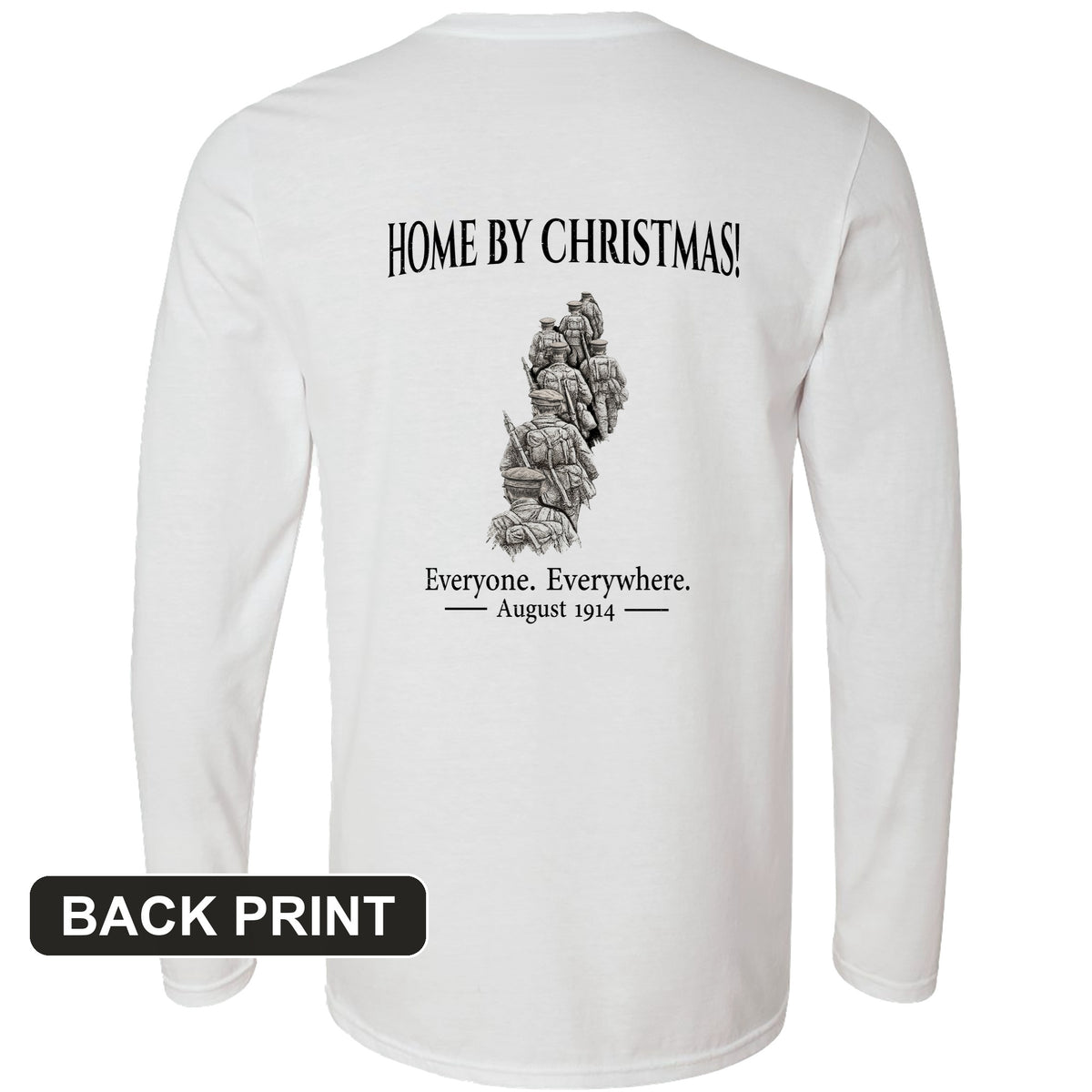 Home by Christmas Back Print Long Sleeve T-Shirt