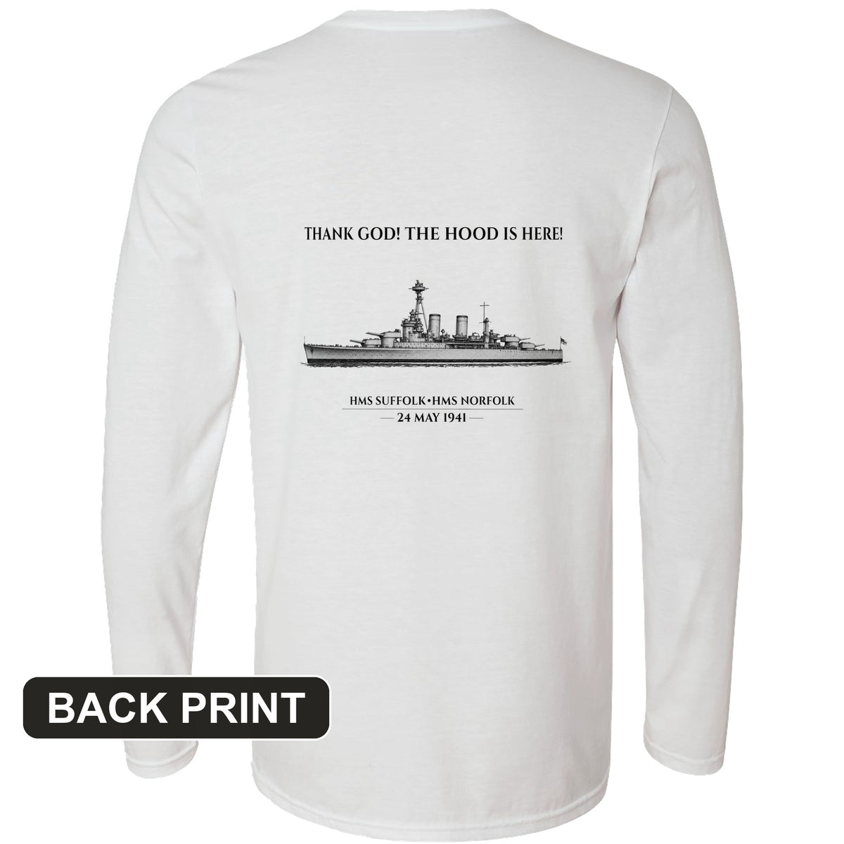 Hood Back Print Long Sleeve T-Shirt