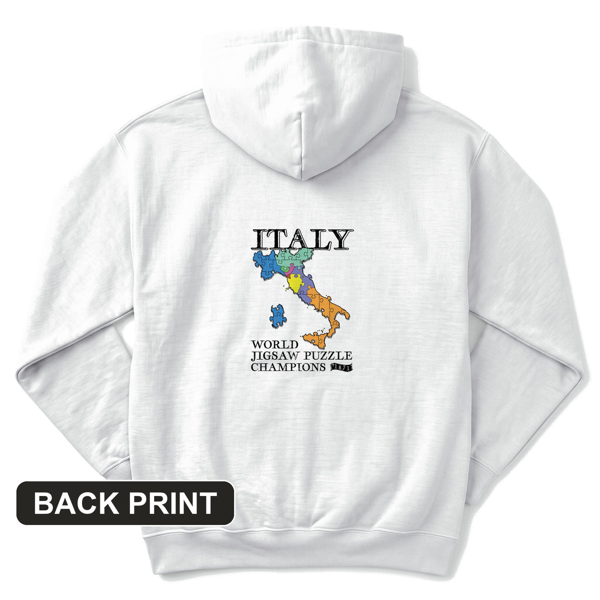 Italy Jigsaw Puzzle Back Print Hoodie