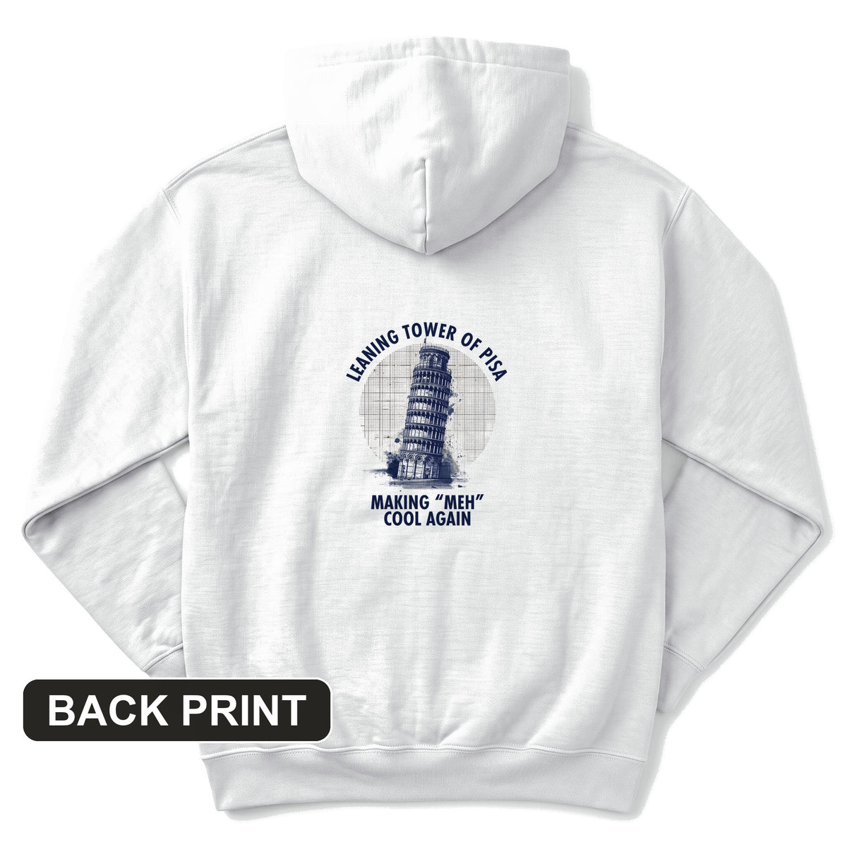 Leaning Tower of Pisa Back Print Hoodie