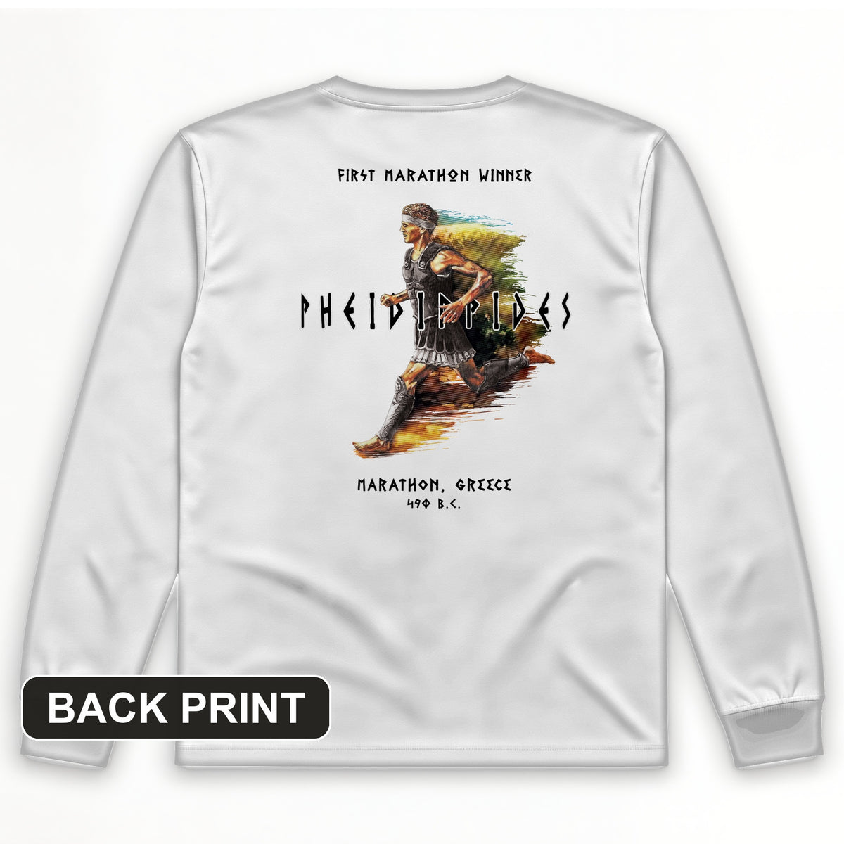 Marathon Run Back Print Long Sleeve T-Shirt