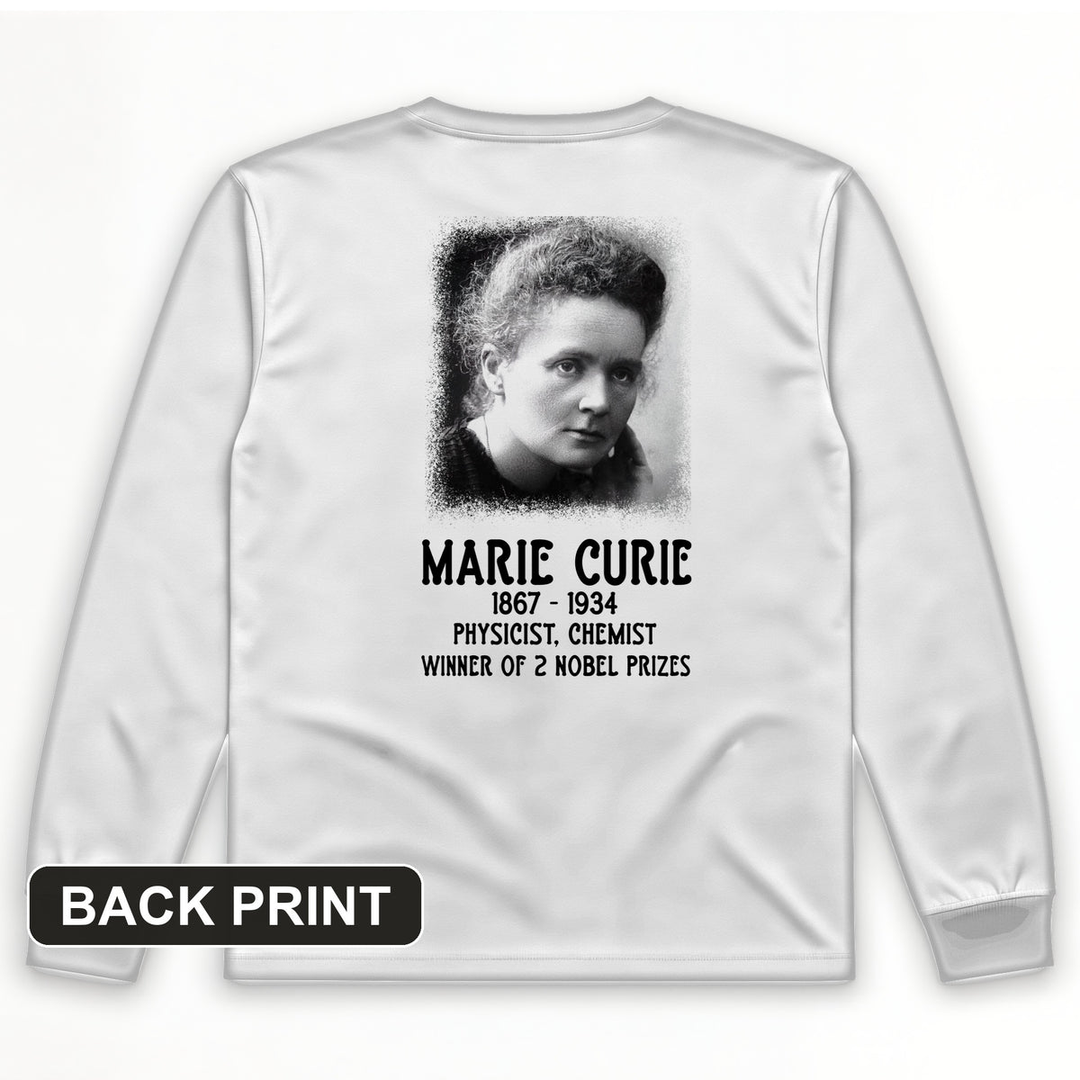 Marie Curie Back Print Long Sleeve T-Shirt