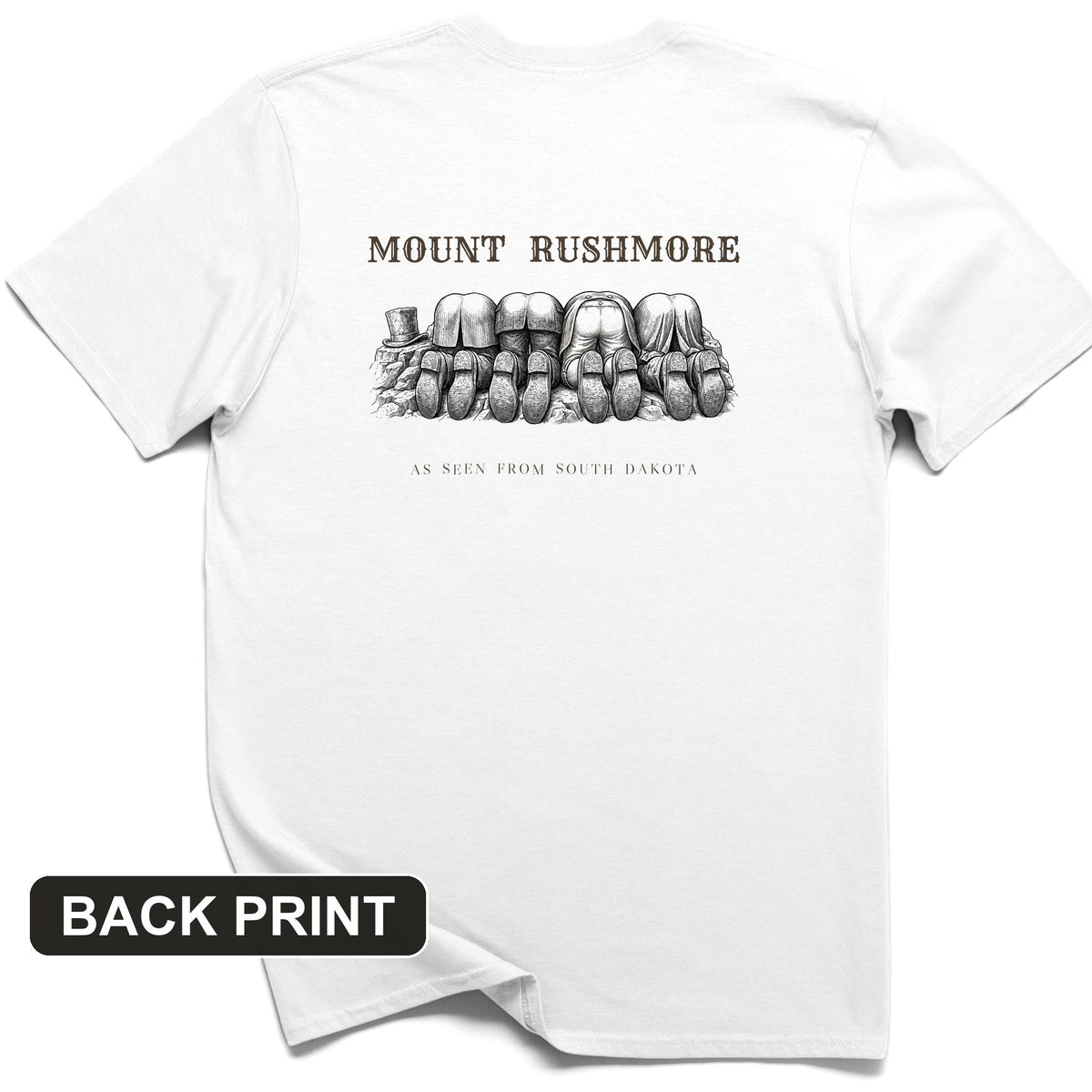 Mount Rushmore As Seen From South Dakota Back Print T-Shirt