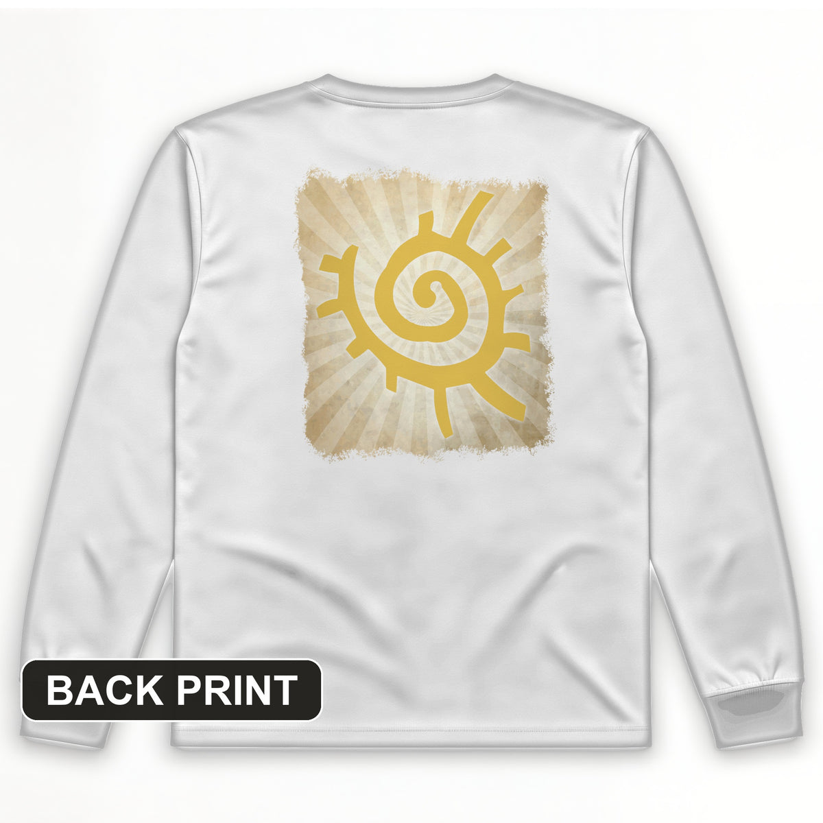 Native American Sun Symbol Back Print Long Sleeve T-Shirt