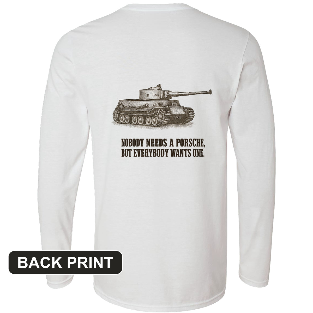 Porsche Tiger Back Print Long Sleeve T-Shirt