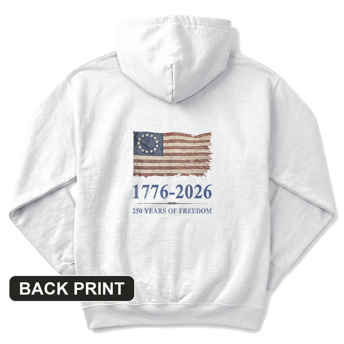 Revolutionary Flag 250 Back Print Hoodie