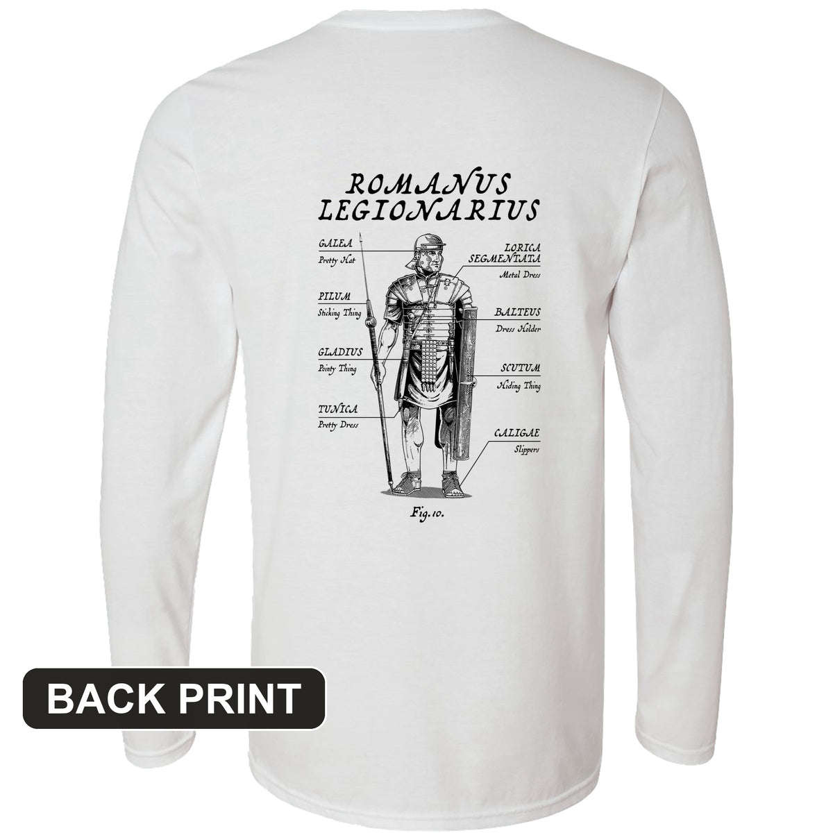 Roman Armor Back Print Long Sleeve T-Shirt