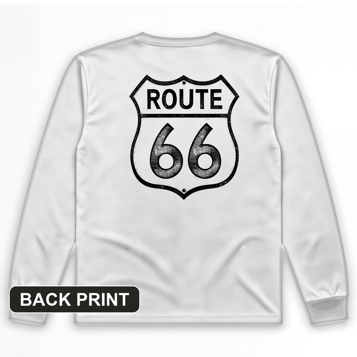 Route 66 Back Print Long Sleeve T-Shirt