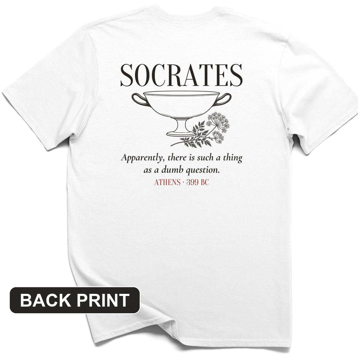 Socrates Dumb Question Back Print T-Shirt