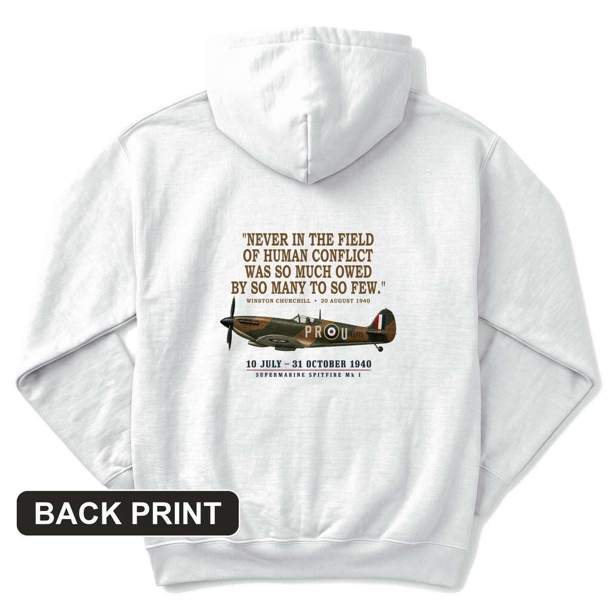 Spitfire So Few Quote Back Print Hoodie
