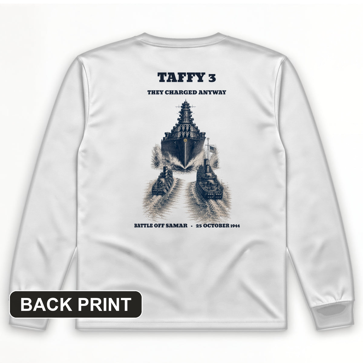 Taffy 3 - They Charged Anyway Back Print Long Sleeve T-Shirt