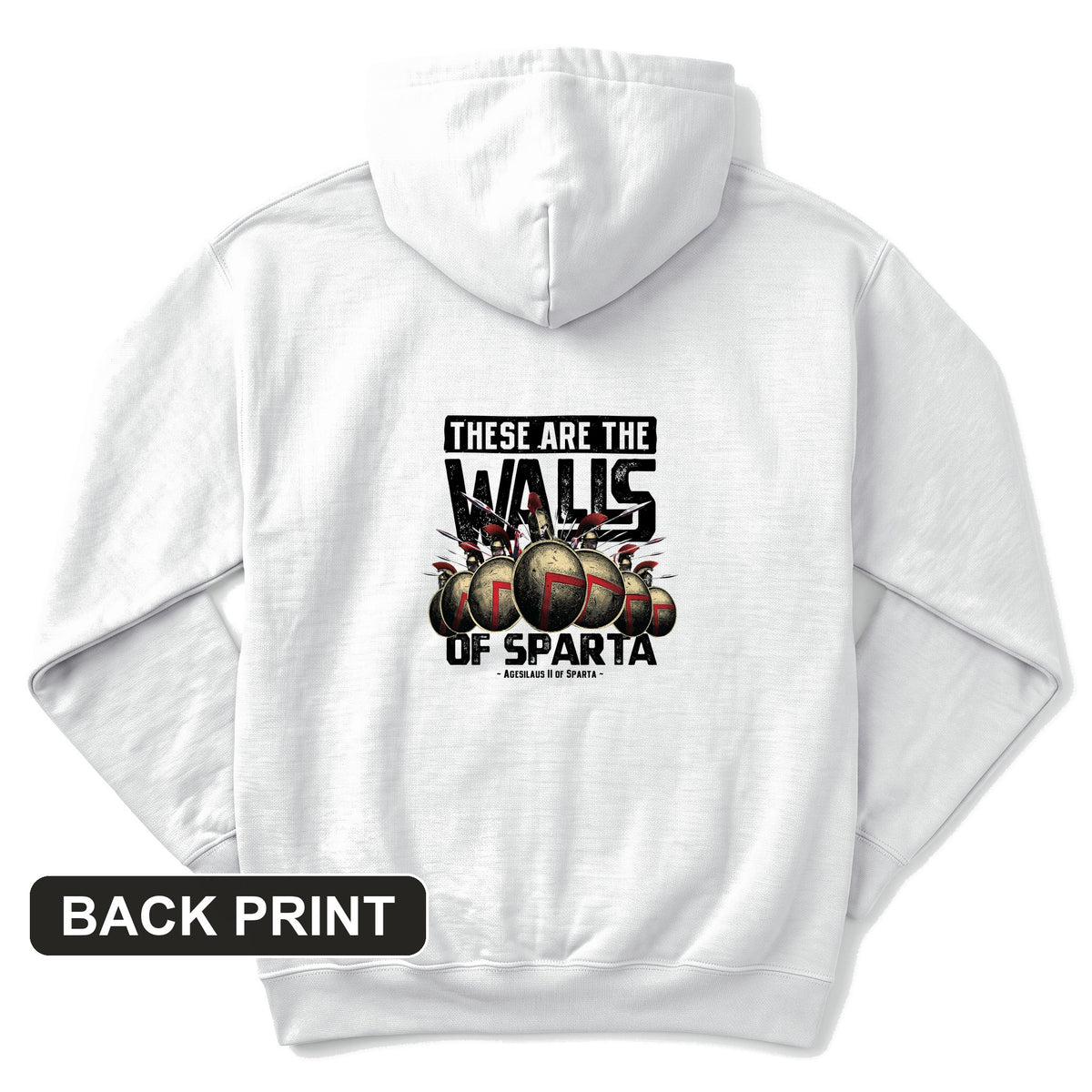 The Walls Of Sparta Back Print Hoodie