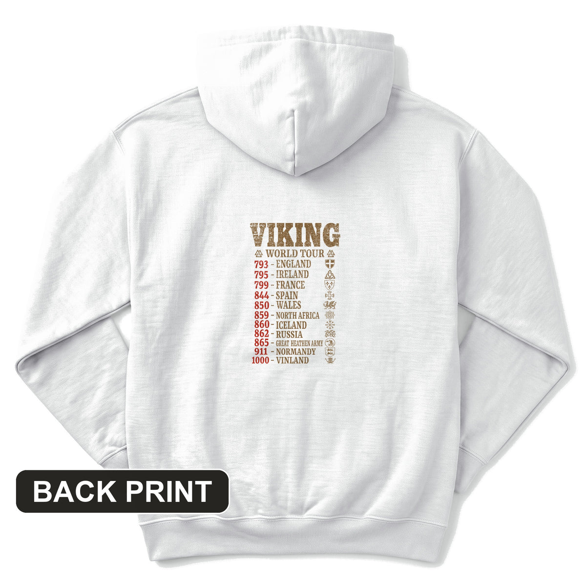 Viking World Tour Back Print Hoodie