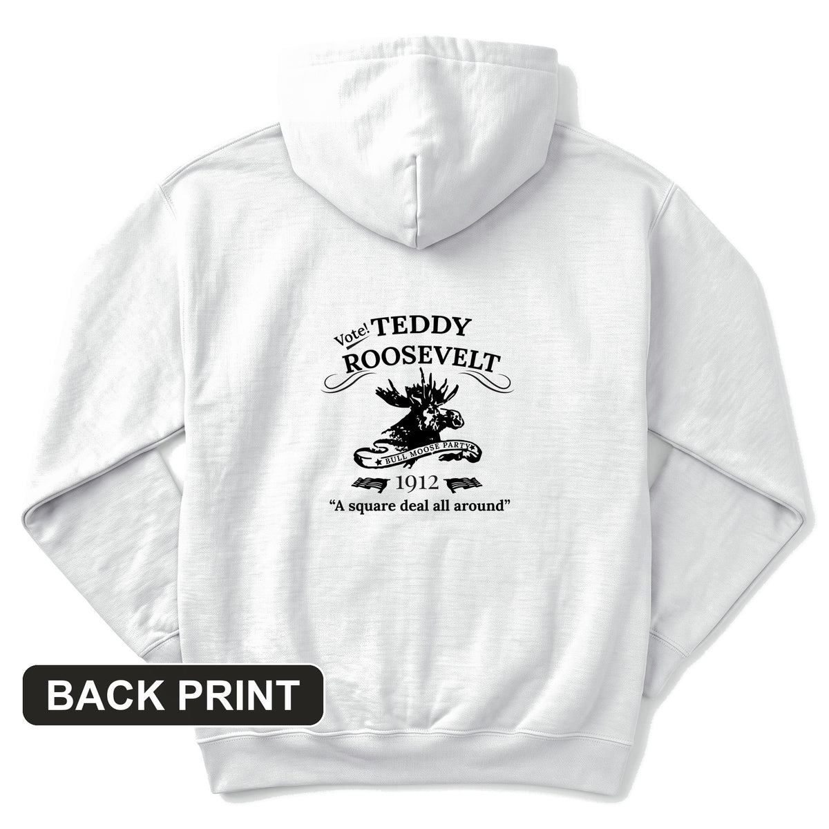 Vote Teddy Back Print Hoodie