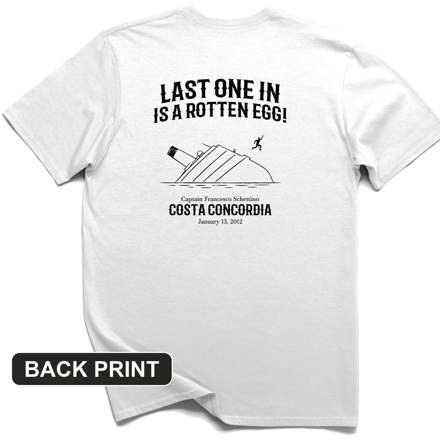 Costa Concordia Back Print T-Shirt