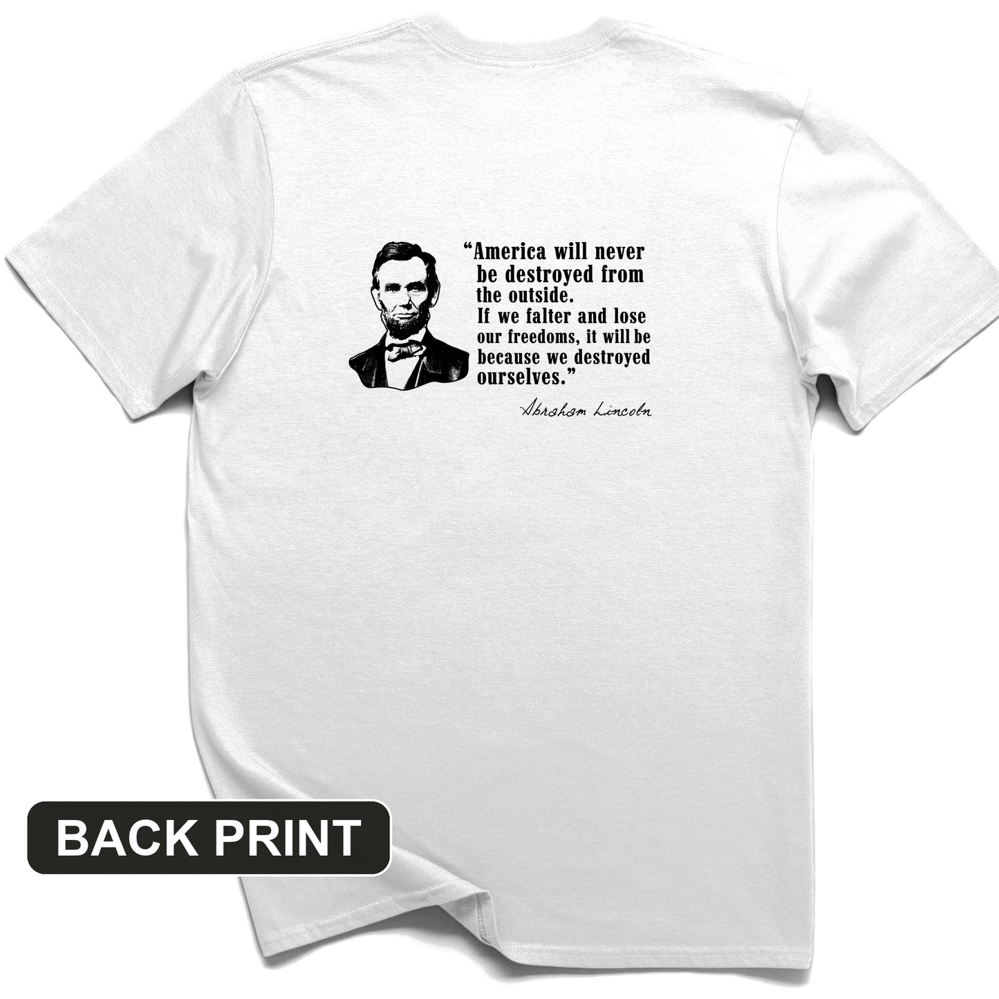 Destroyed Ourselves Lincoln Back Print T-Shirt