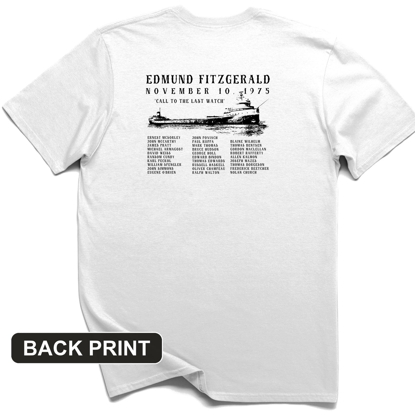 Edmund Fitzgerald Back Print T-Shirt