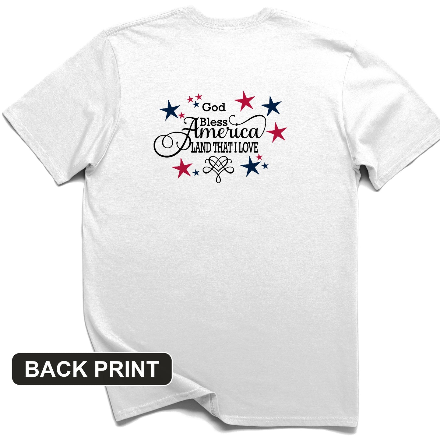 God Bless America Back Print T-Shirt