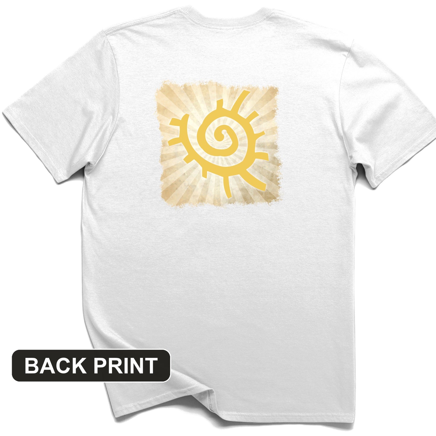 Native American Sun Symbol Back Print T-Shirt