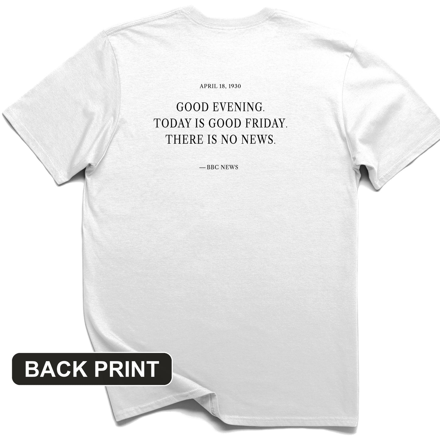No News Back Print T-Shirt